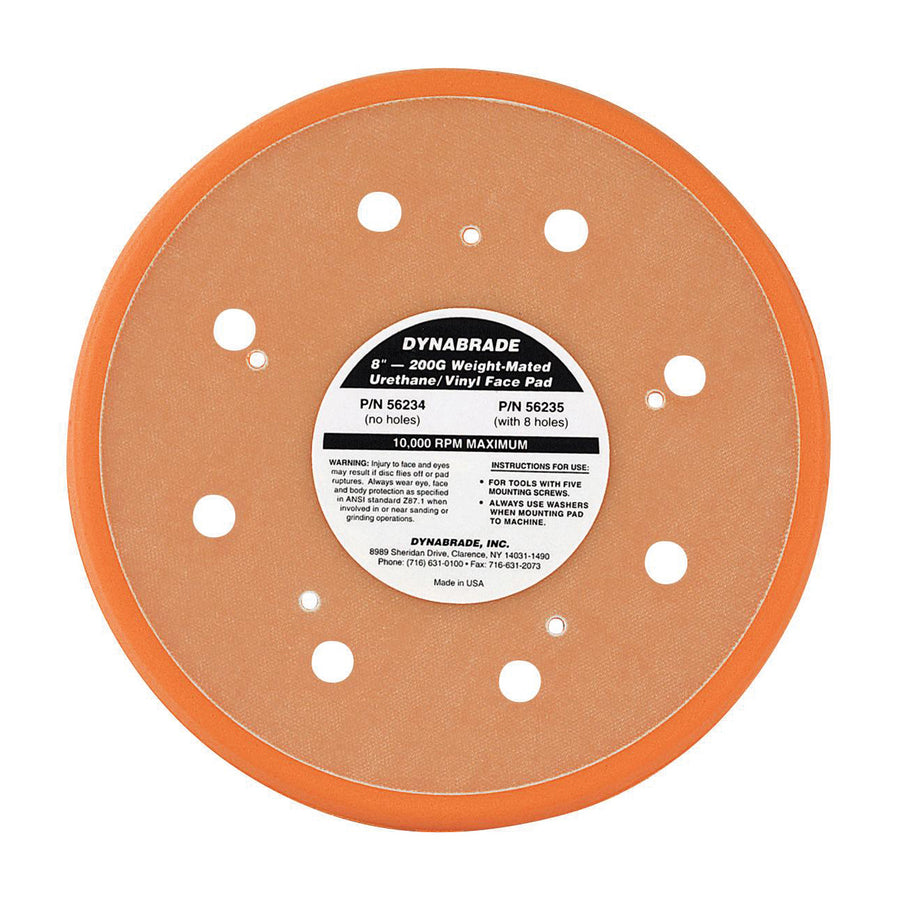Backup Pads Dynabrade 56235 8 Inch Diameter Vacuum Disc Pad Vinyl-Face