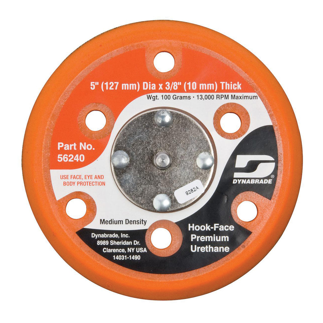 Backup Pads Dynabrade 56240 5 Inch Diameter Vacuum Disc Pad Hook Face Short Nap