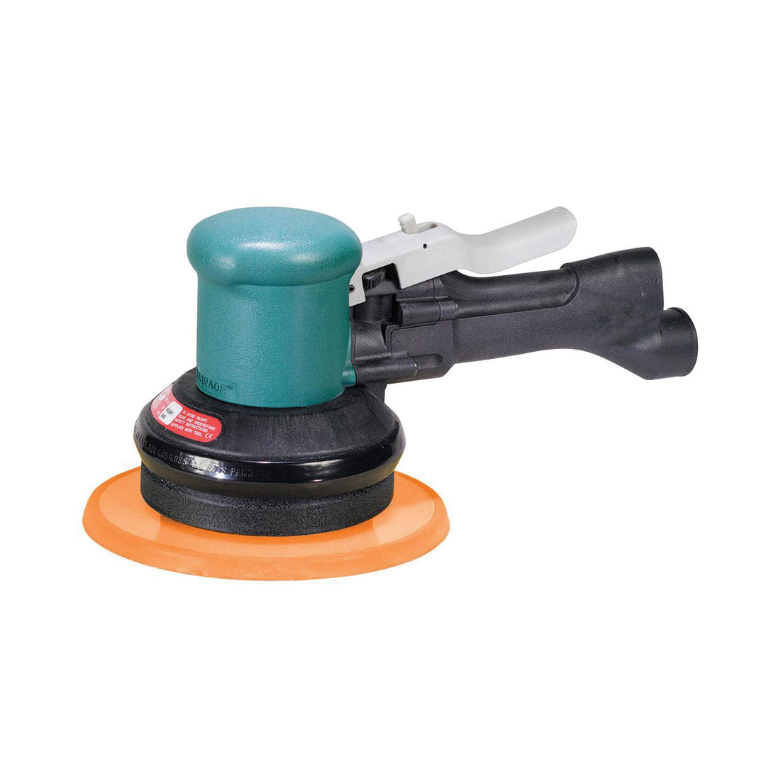 Specialty Sanders Dynabrade 58442 6 Inch Diameter Two-Hand Gear-Driven Sander Non-Vacuum .4 Hp 900 Rpm Rear Exhaust Vinyl-Face Pad