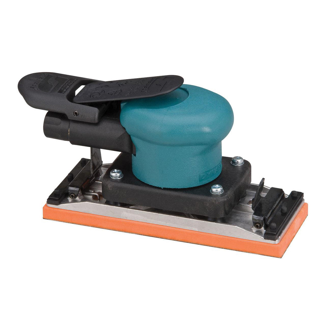 Orbital Sanders Dynabrade 58507 Pneumatic Finishing Sander .15 Hp 10000 Rpm 3/32 Inch Dia Orbit Rear Exhaust Non-Vacuum 2-3/4X7 With Clips Dynabug II