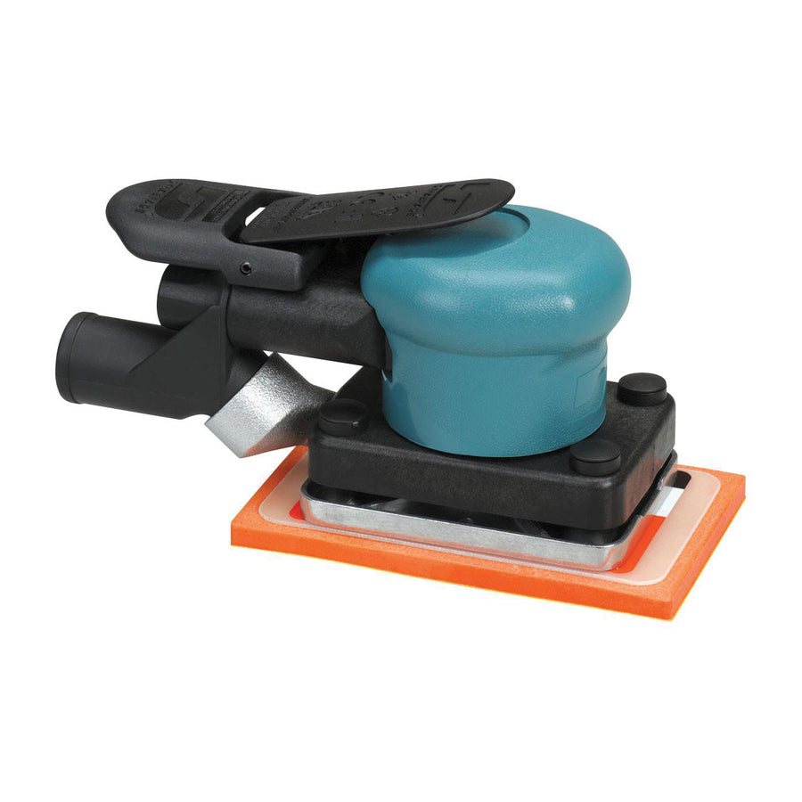 Orbital Sanders Dynabrade 58509 3X4-1/4 Dynabug II Orbital Sander Non-Vacuum .15 Hp 10000 Rpm 3/32 Inch Diameter Orbit Rear Exhaust