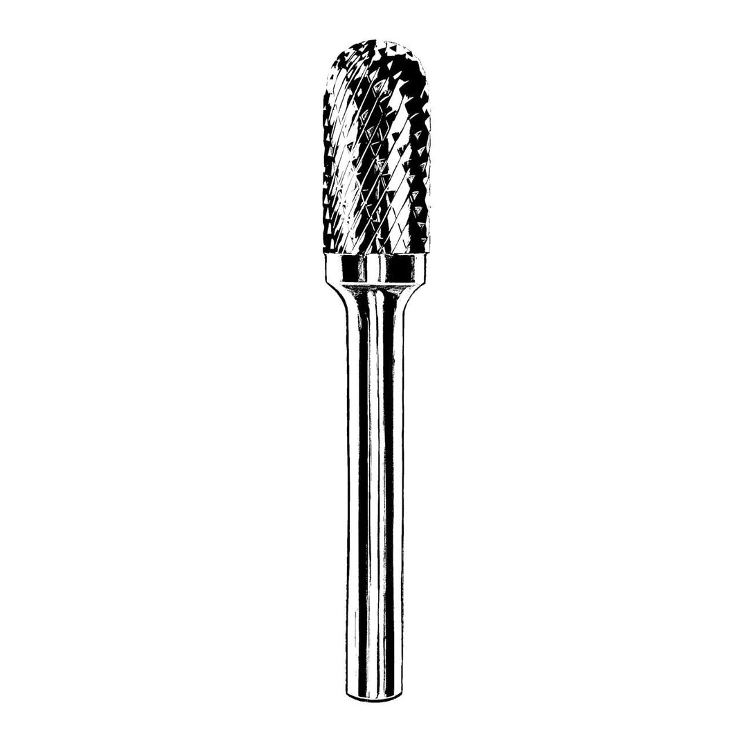 Double Cut Carbide Burrs Dynabrade 93340 Carbide Burr 3/32 Inch (2 mm) Diameter Sc-41 D/C Burr Cylinder 7/16 Inch Flute L 1/8 Inch Shank