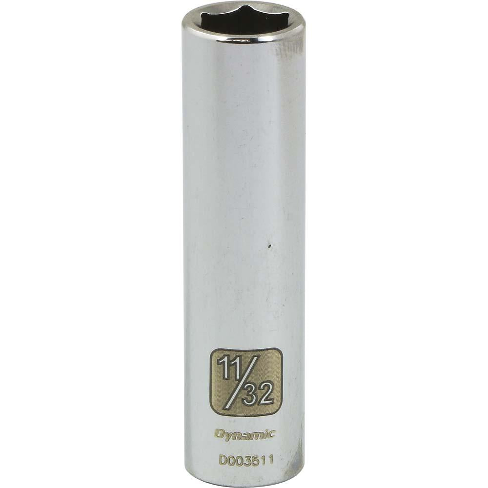 Dynamic D003511 1/4 D 6 PT 11/32 DEEP CHROME SOCKET DYNAMIC D003511