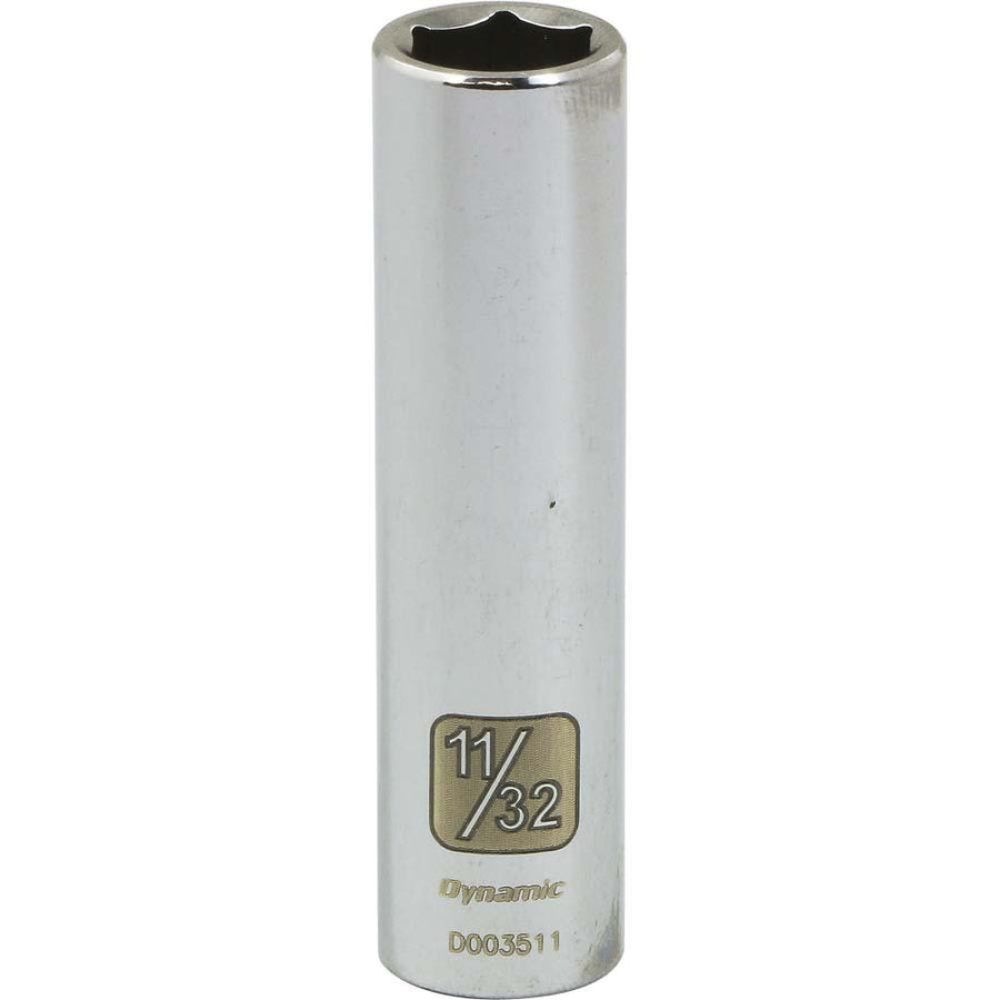 Dynamic D003511 1/4 D 6 PT 11/32 DEEP CHROME SOCKET DYNAMIC D003511