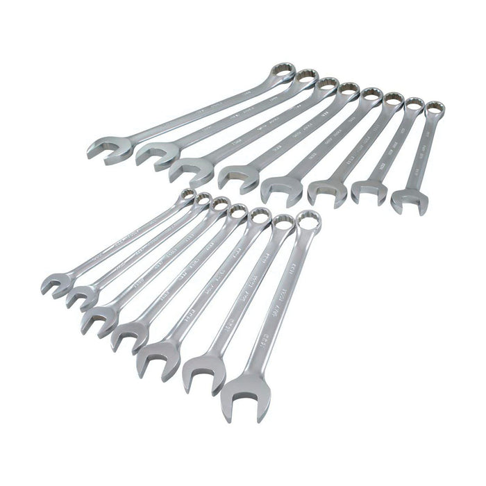 Gray M215R 15 PIECE 12 POINT METRIC, SATIN CHROME, COMBINATION WRENCH SET, 10MM - 24MM GRAY TOOLS M215R
