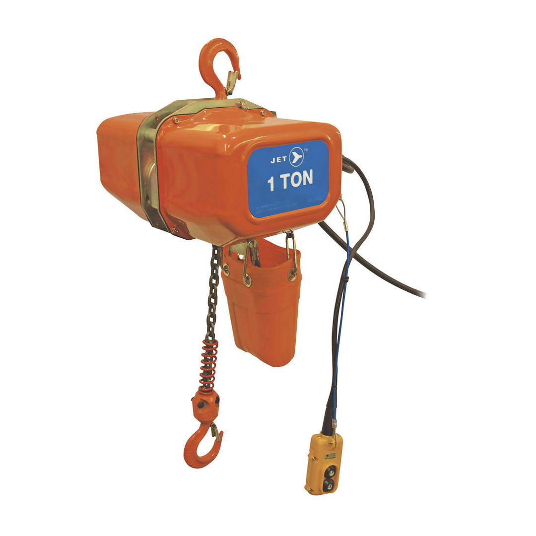 Chain Hoists Jet FA1-1S 1 Ton 15' Lift 115/230V 1Ph Electric Chain Hoist Heavy Duty