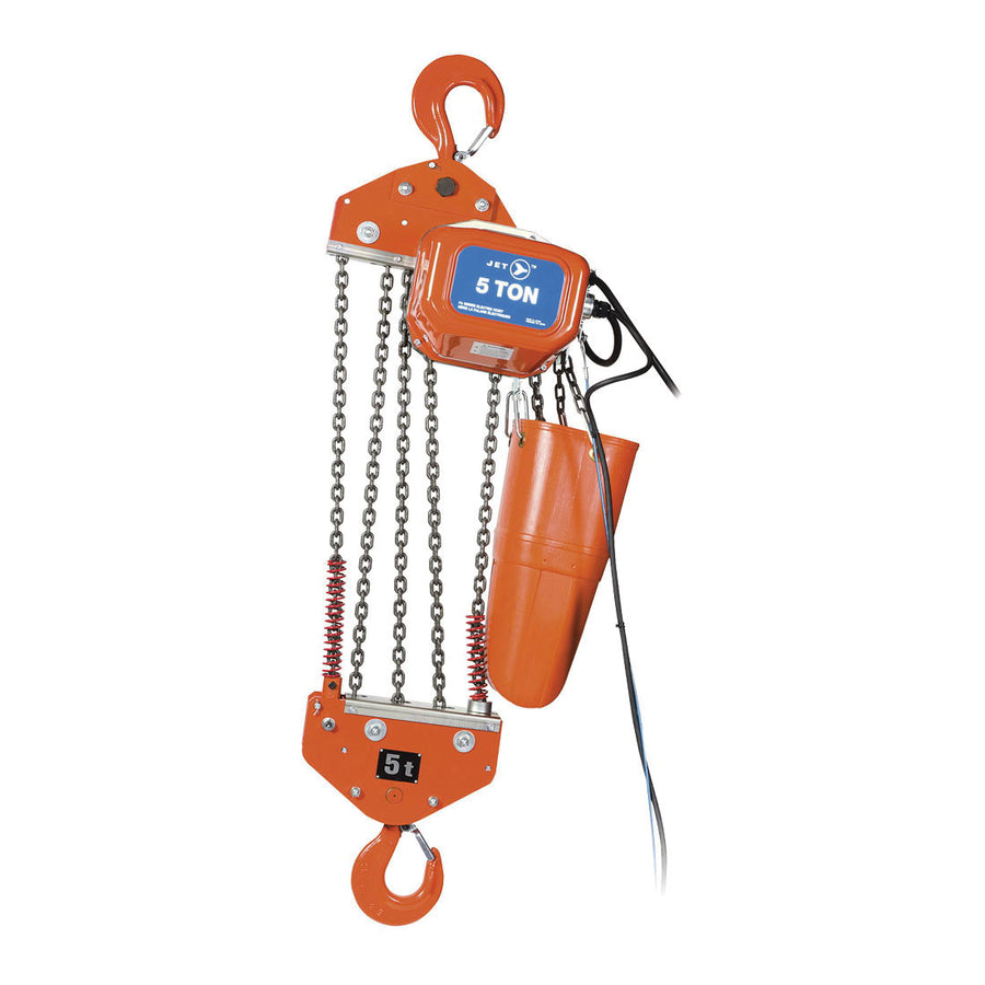 Chain Hoists Jet FA1-5S 5 Ton 15' Lift 115/230V 1Ph Electric Chain Hoist Heavy Duty