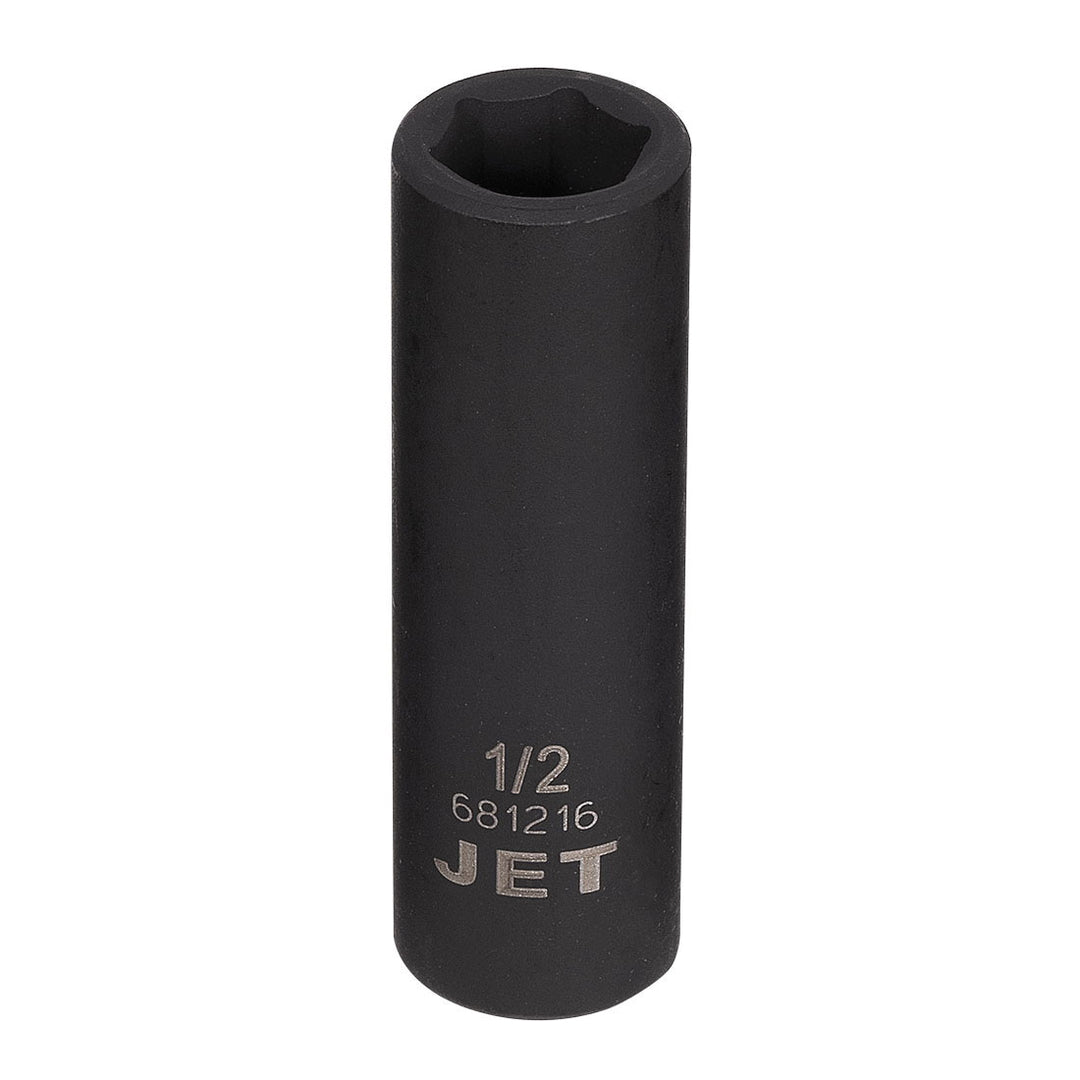 S A E Sockets Jet 681216 3/8 Inch X 1/2 Inch Deep Impact Socket 6 Point