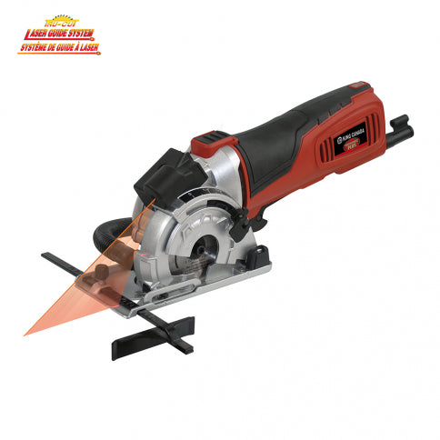 Saws King Canada 8335L Mini Plunge Saw 3-1/2 Inch Kit With Laser & 3 Blades