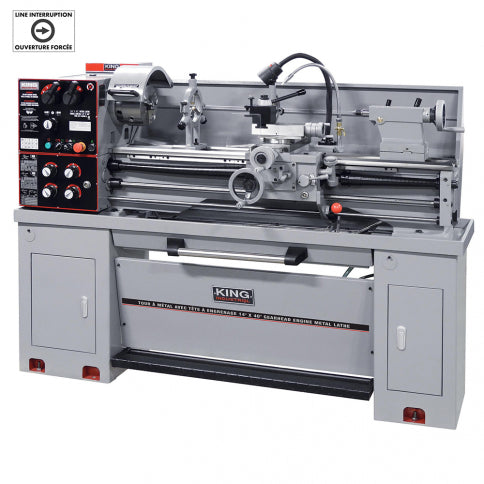 King Canada KC-1440ML-2 Lathe, Metal 14 x 40 Gear, 2 Bore, 2 HP, 240V King Canada KC-1440ML-2