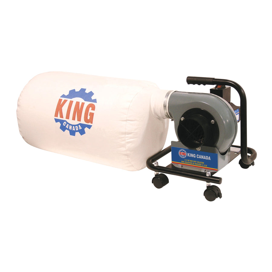 Collectors & Accessories King Canada KC-1101C Mini Dust Collector 3/4 Hp 110V 590Cfm