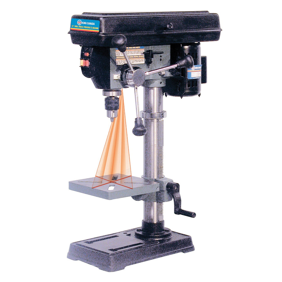 Drill Presses King Canada KC-110N Drill Press 10 Inch Bench, 5 Speed, 1/2 Inch Chuck With Dual Laser Guide System