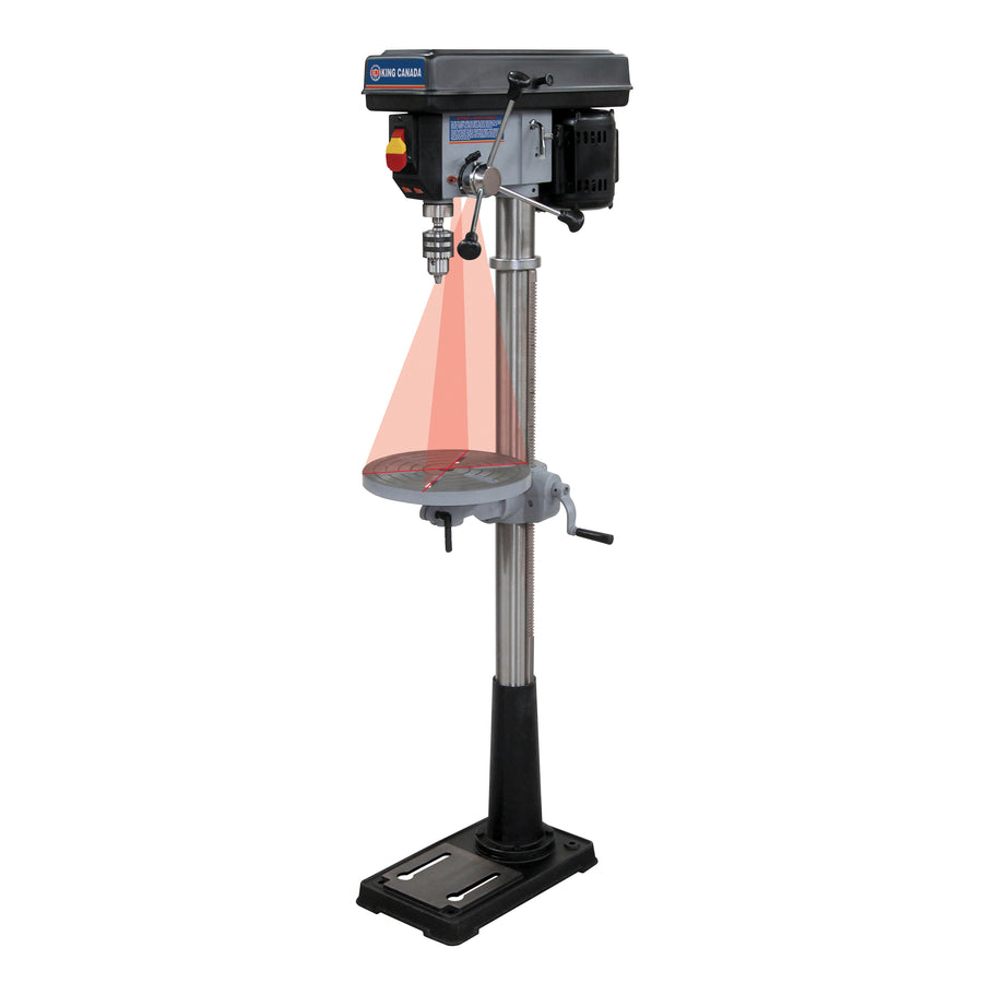 Drill Presses King Canada KC-116FN Drill Press 13 Inch Floor 16 Speed 5/8 Inch Chuck Laser