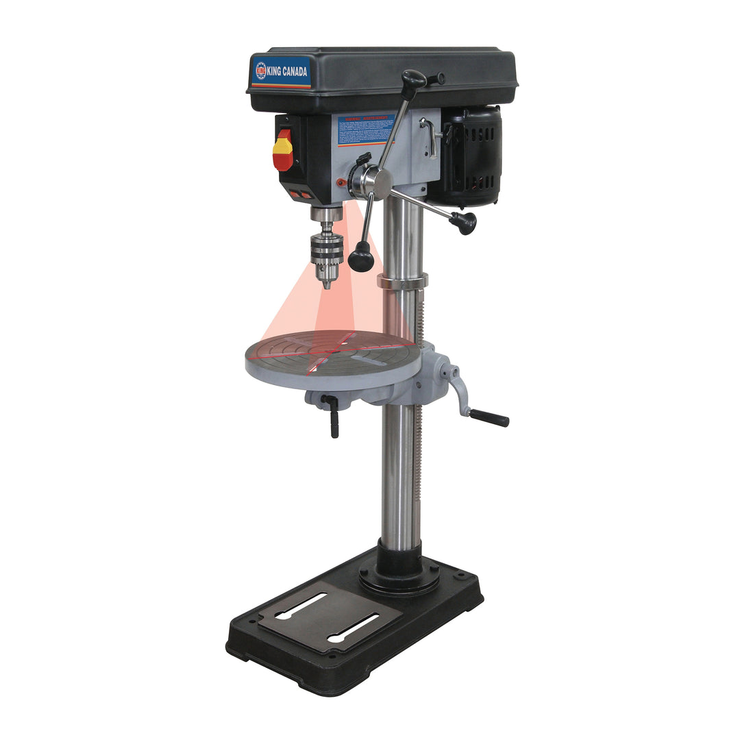 Drill Presses King Canada KC-116N Drill Press 13 Inch Bench 16 Speed 5/8 Inch Chuck Laser