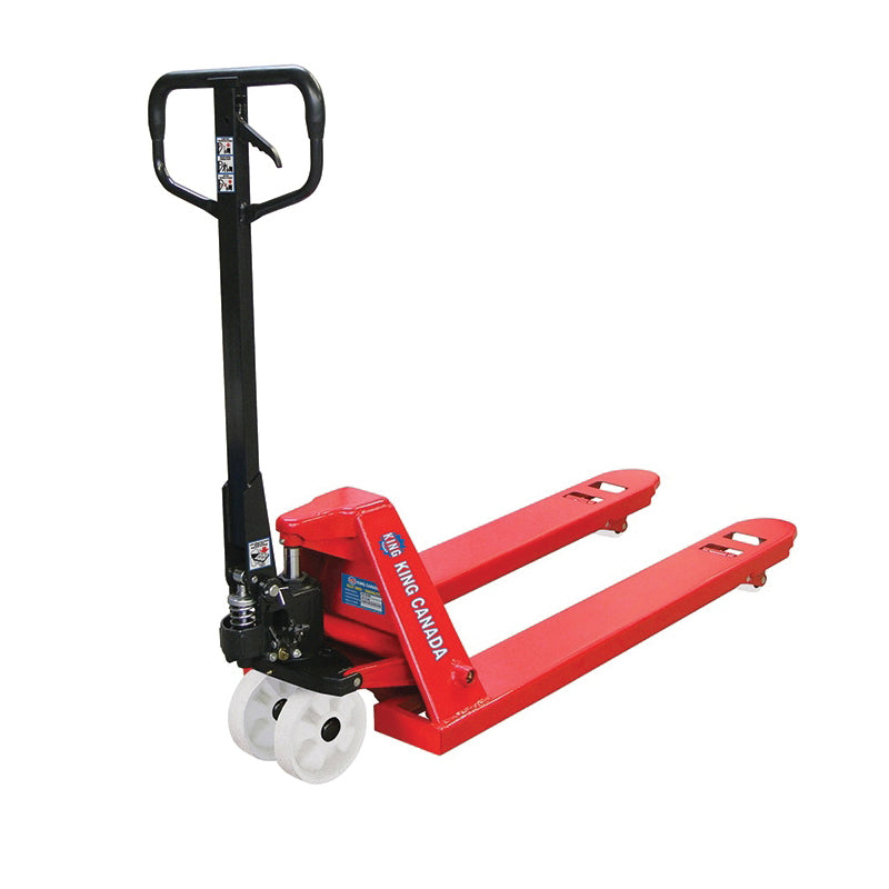 Pallet Trucks & Accessories King Canada KC-2748N-NYL Pallet Truck 27 Inch X 48 Inch 5500 Lb.S Nylon Wheels
