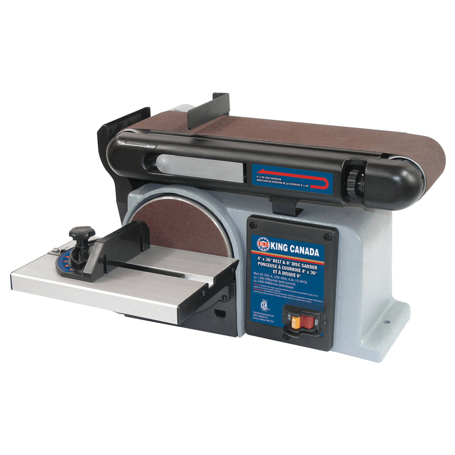 Belt & Disc Sanders King Canada KC-705L-6 Belt & Disc Sander 4 Inch X 36 Inch X 6 Inch