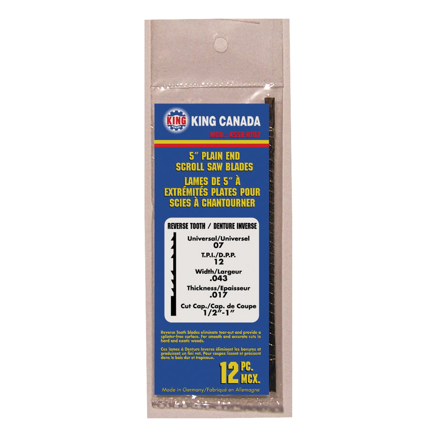 Saw Blades King Canada KSSB-RT07 Saw Blades 5 Inch Plain End Reverse Tooth (12 Piece)