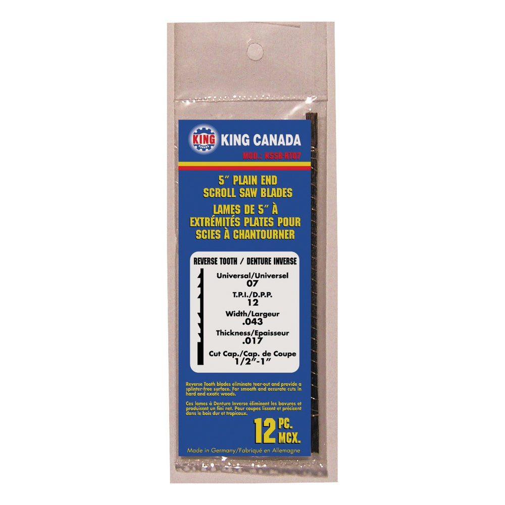 Saw Blades King Canada KSSB-RT07 Saw Blades 5 Inch Plain End Reverse Tooth (12 Piece)