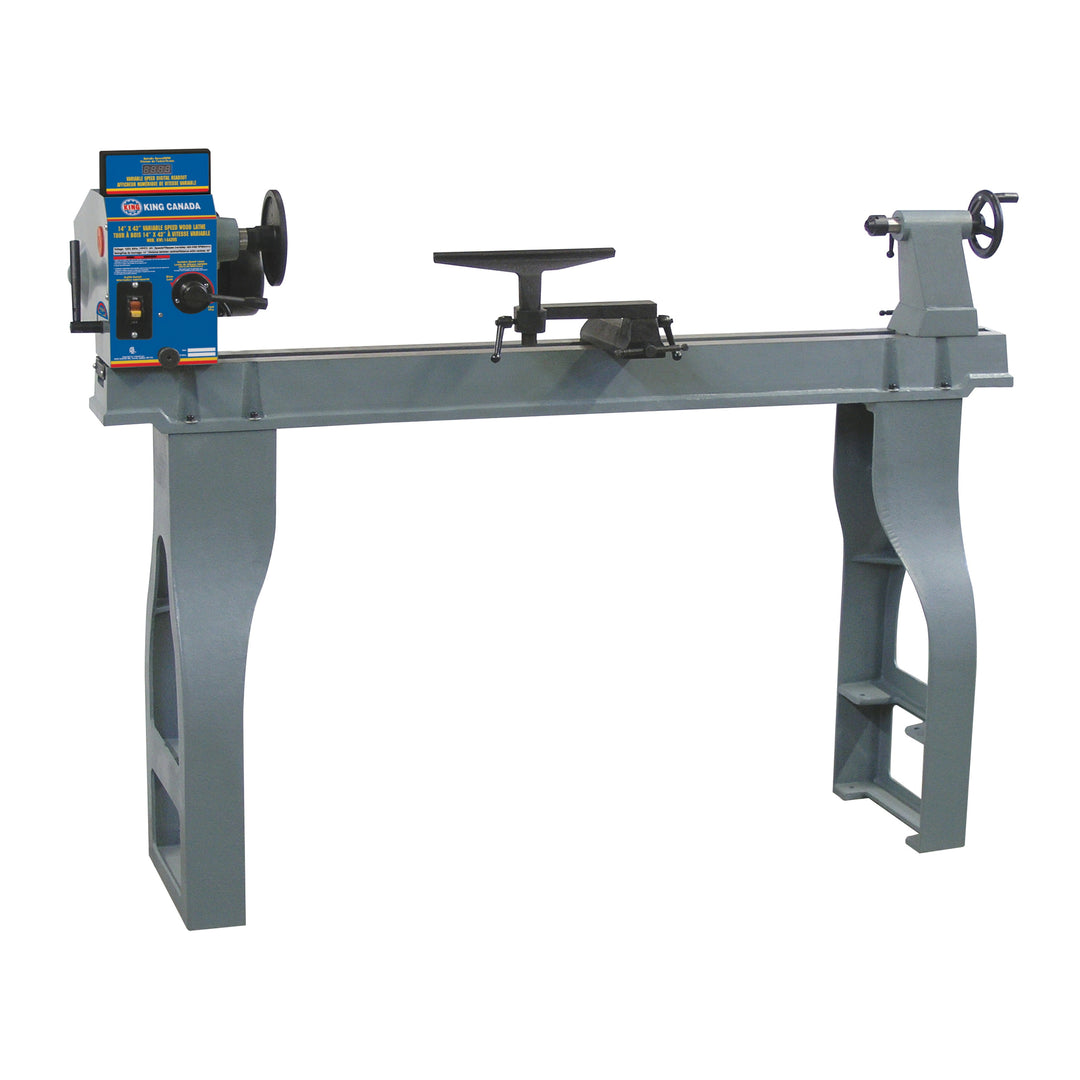 Wood Lathes & Accessories King Canada KWL-1443VS Lathe Wood 14 Inch X 43 Inch Variable Speed With Digital Readout
