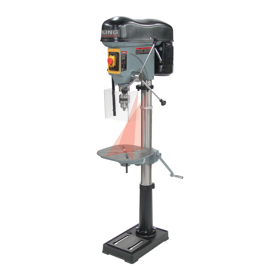 King Canada KC-119FC-LS Drill Press, 17 Floor, Long Stroke,12 Speed, Safety Guard King Canada KC-119FC-LS