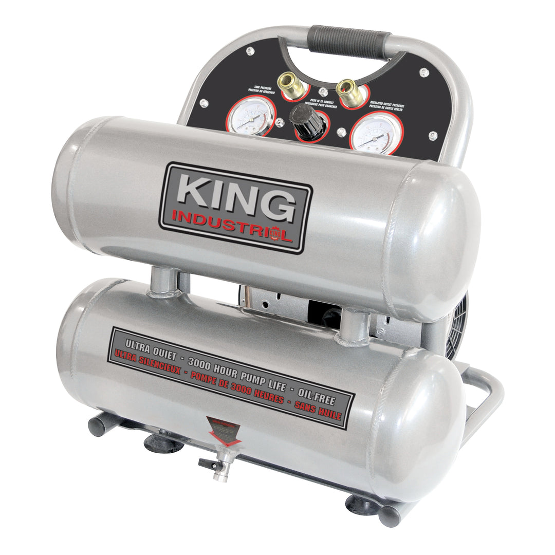 Air Compressors King Canada KC-4620A Air Compressor Ultra Quiet Oil-Free Aluminum Tanks 2 Hp (Peak)