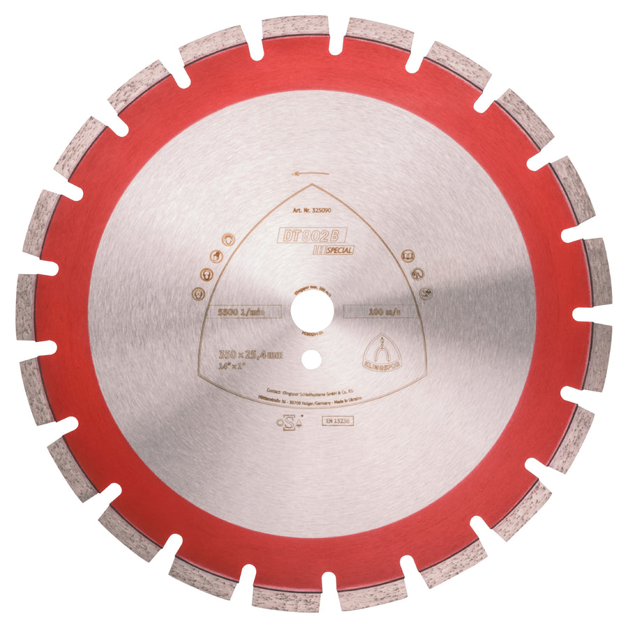 Klingspor 325169 Large diamond cutting blade DT902 Special 20 Inch x 1 Inch with 30 segments