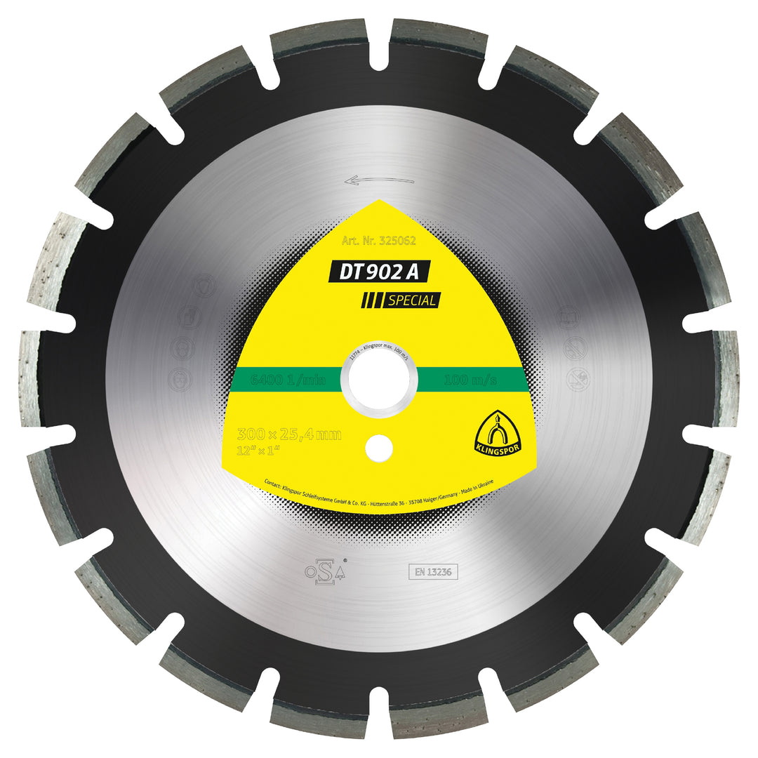 Klingspor 325173 Large diamond cutting blade DT902 Special 20 Inch x 1 Inch with 30 segments