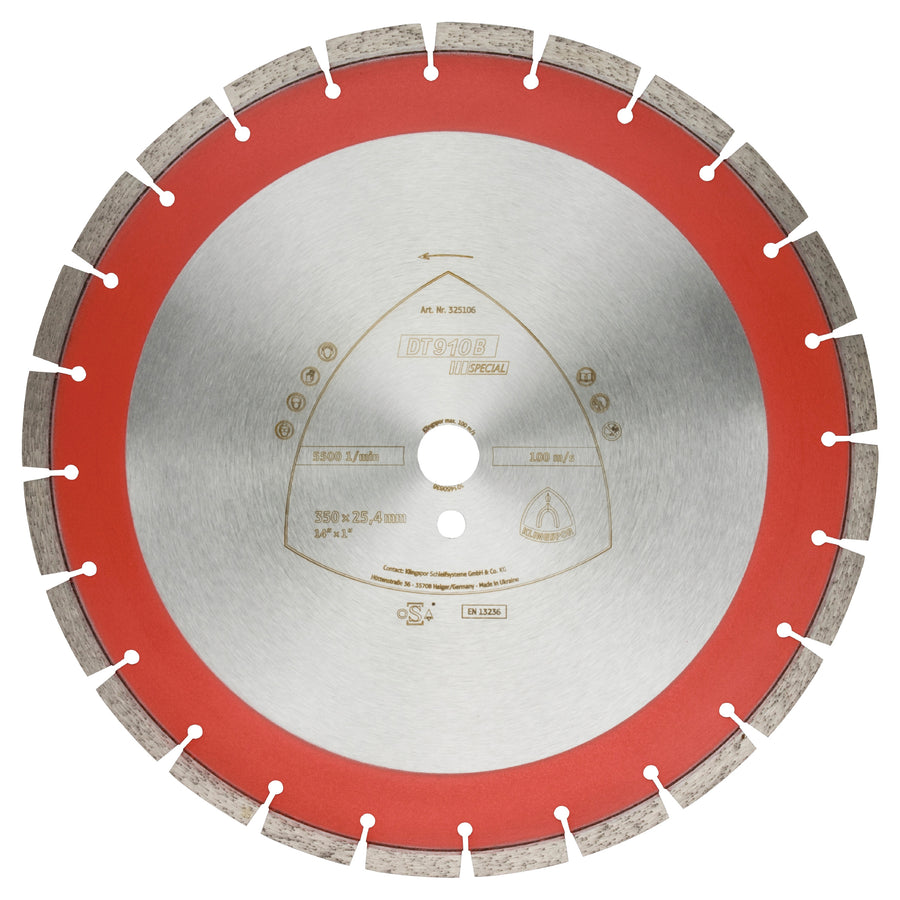 Klingspor 325182 Large diamond cutting blade DT910 Special 18 Inch x 1 Inch with 32 segments