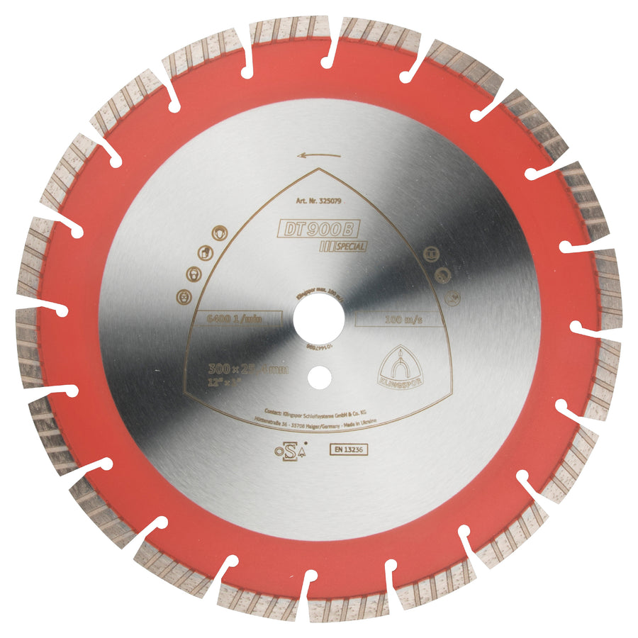 Klingspor 325079 Large diamond cutting blade DN900 12 Inch x 1 Inch with 20 segments