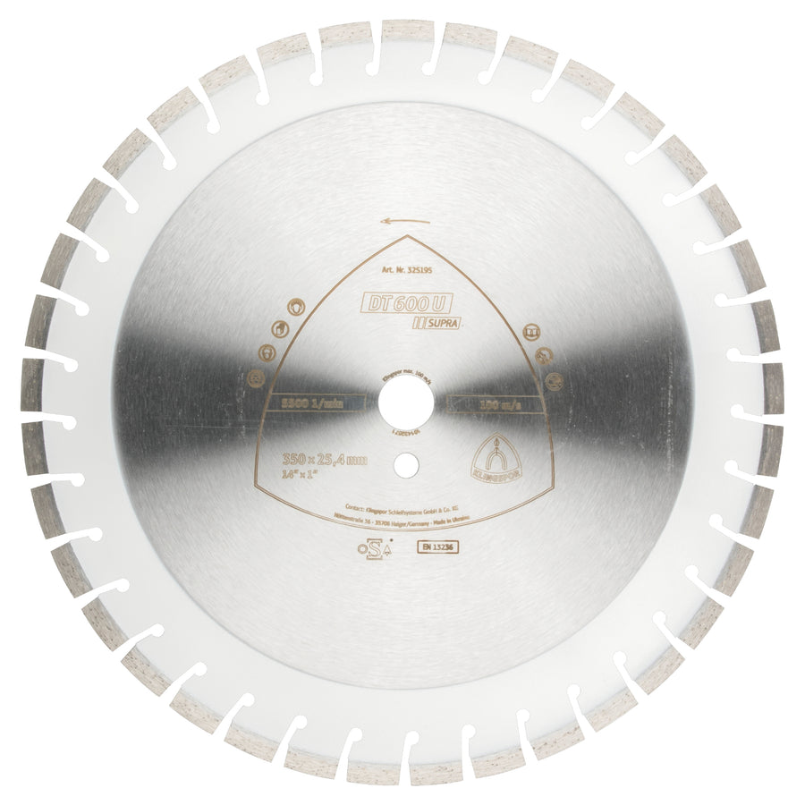 Klingspor 325201 Large diamond cutting blade DT600 Supra 18 Inch x 1 Inch with 48 segments