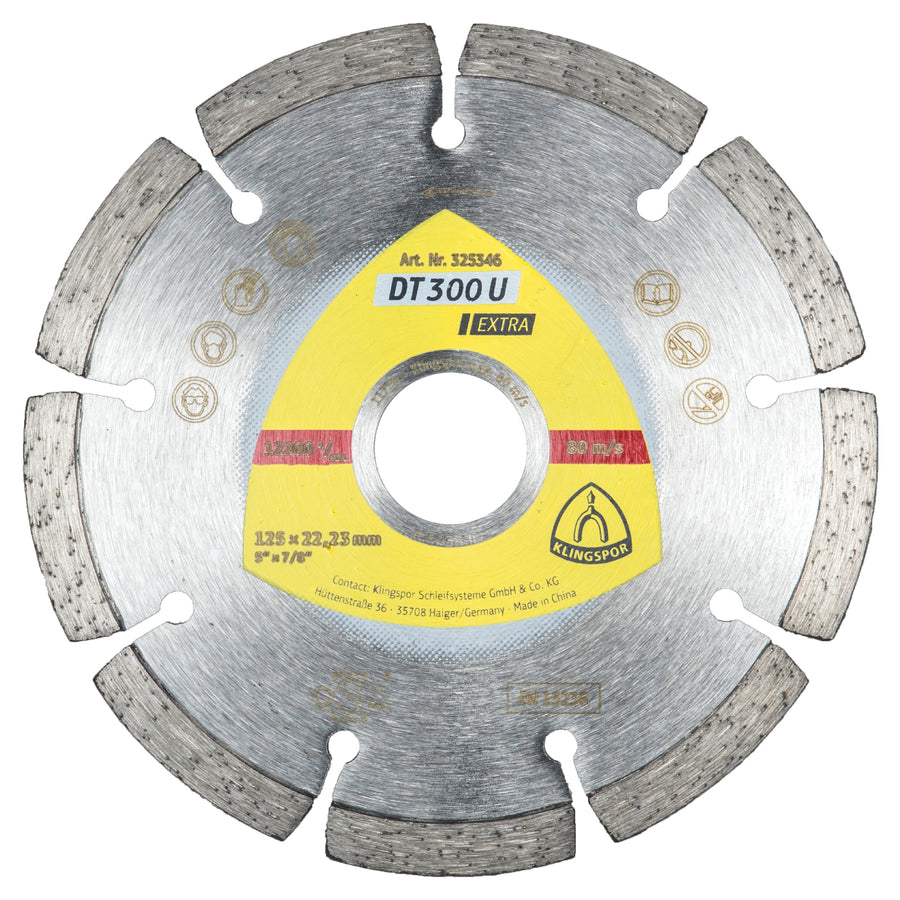 Klingspor 325345 Diamond Wheels DT/EXTRA/DT300U/S/4-1/2X1/16X7/8/8S/7 Klingspor 325345