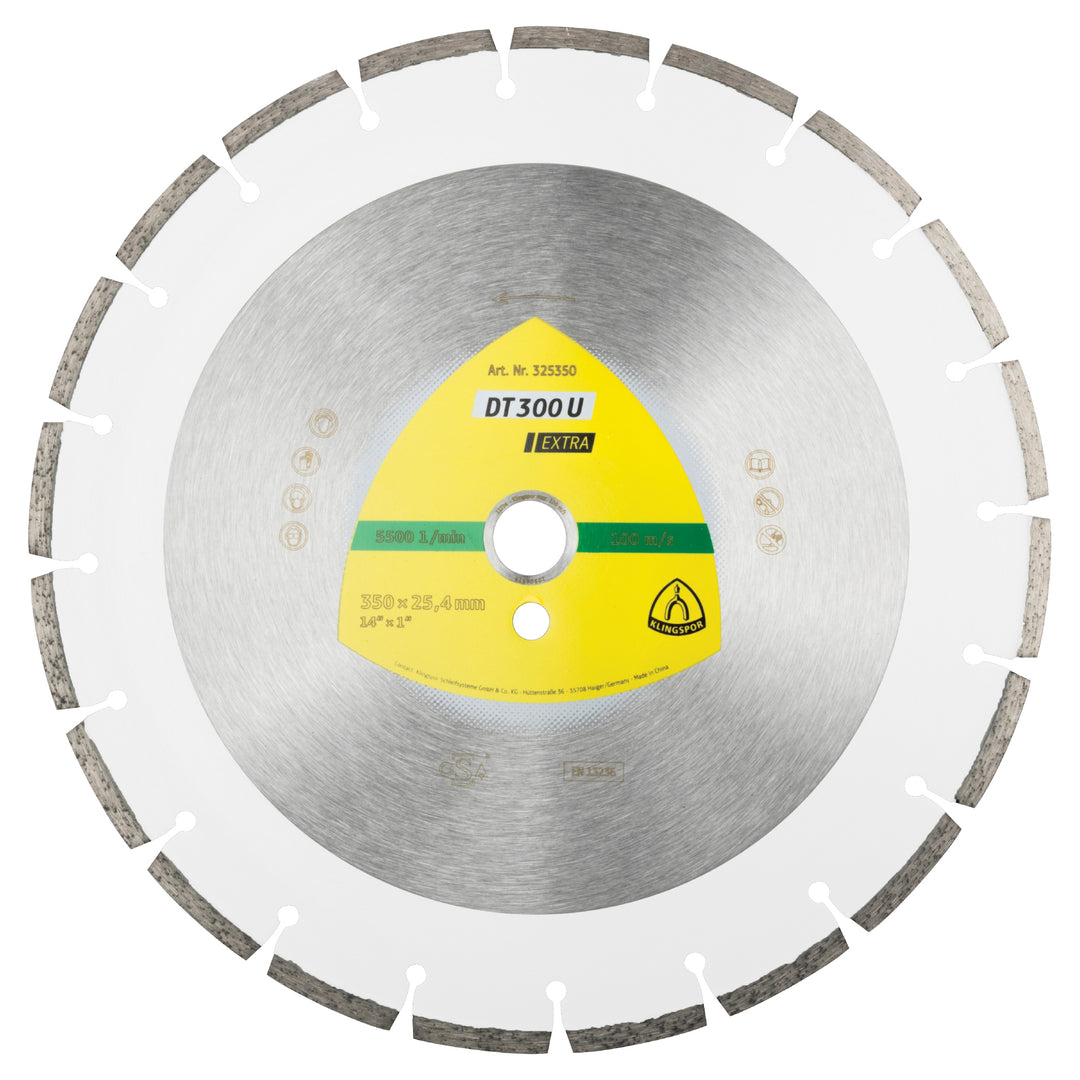 Klingspor 325351 Large diamond cutting blade DT300 Extra 12 Inch x 1-3/16 Inch with 17 segments