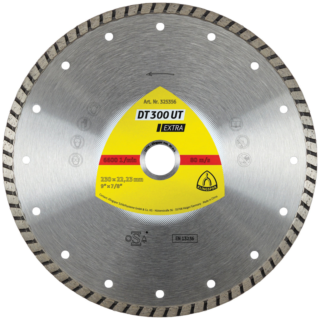 Klingspor 325355 Diamond cutting blades for angle grinders DT300 Extra 7 Inch x 7/8 Inch