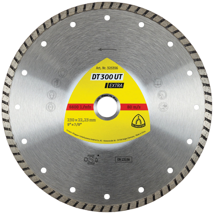 Klingspor 325355 Diamond cutting blades for angle grinders DT300 Extra 7 Inch x 7/8 Inch