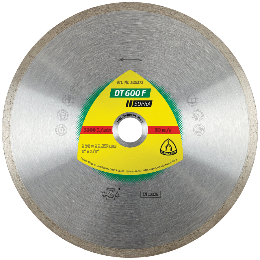 Klingspor 325368 Closed Rim Diamond cutting blades for angle grinders DN600 4-1/2 Inch x 7/8 Inch