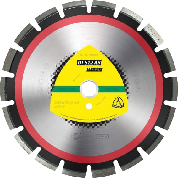 Klingspor 332345 Large diamond cutting blade DT612 Supra 14 Inch x 3/4 Inch with 21 segments