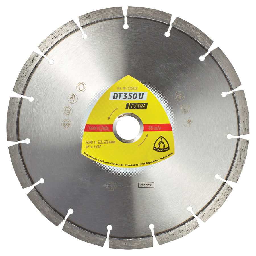 Klingspor 336214 Segmented Diamond cutting blades for angle grinders DT350 Extra 4-1/2 Inch x 7/8 Inch with 8 segments