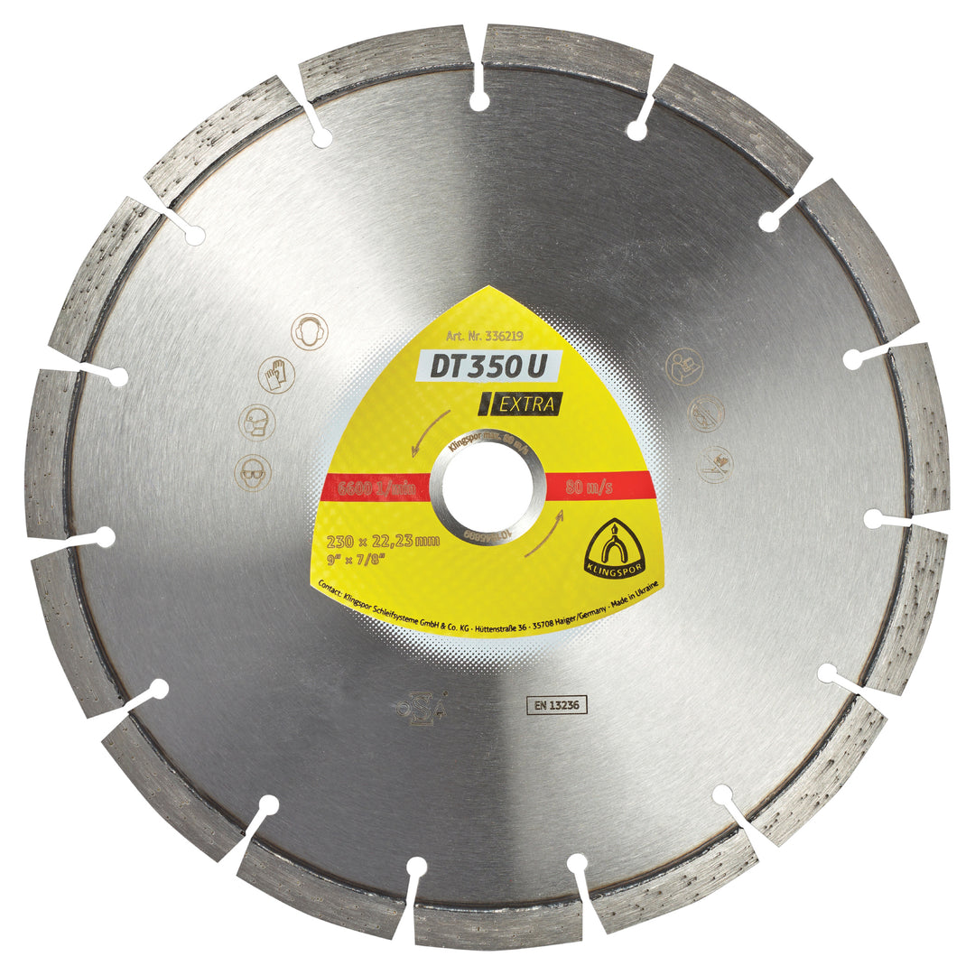 Klingspor 336216 Segmented Diamond cutting blades for angle grinders DT350 Extra 7 Inch x 7/8 Inch with 11 segments