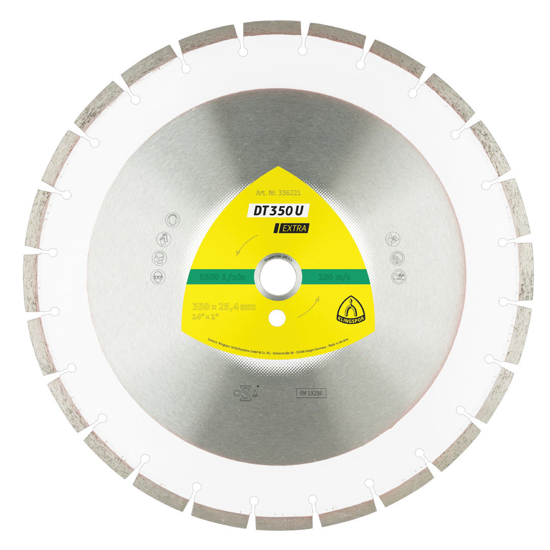 Klingspor 336220 Large diamond cutting blade DT350 Extra 12 Inch x 1 Inch with 21 segments
