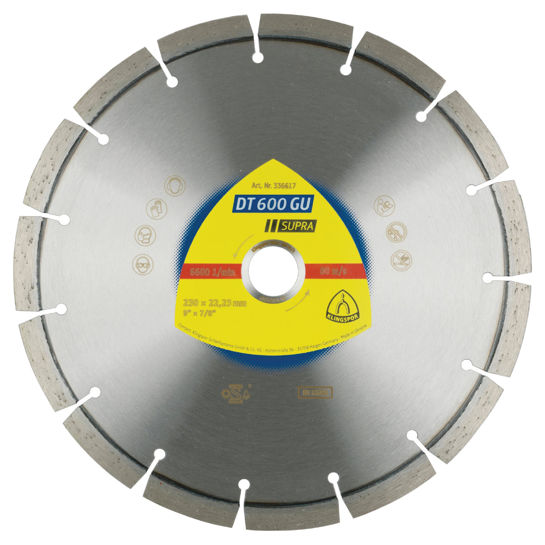 Klingspor 336614 Segmented Diamond cutting blades for angle grinders DT600 Supra 4-1/2 Inch x 7/8 Inch with 8 segments