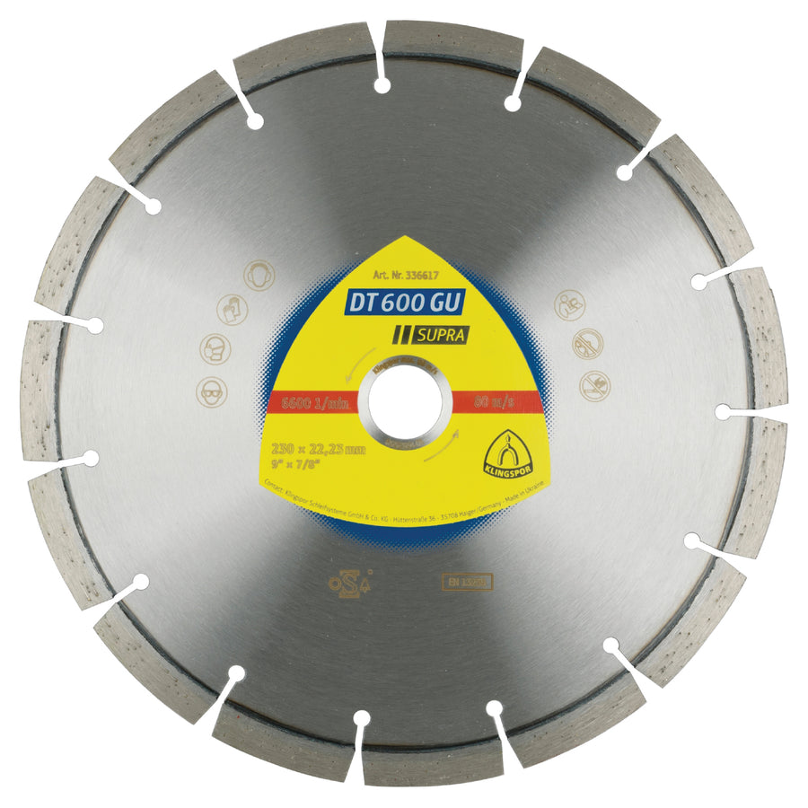 Klingspor 336614 Segmented Diamond cutting blades for angle grinders DT600 Supra 4-1/2 Inch x 7/8 Inch with 8 segments