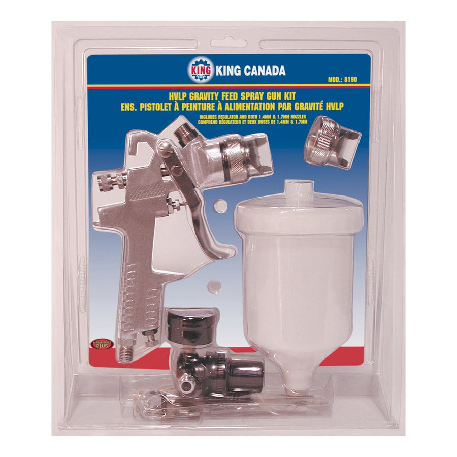 Spray Guns & Accessories King Canada 8190 Pneumatic Spray Guns Kit Gravity Feed Hvlp
