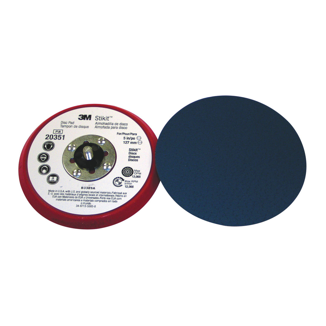 Backup Pads 3M AB20351 Backup Pads Stikit Low Profile 3/8 20351 Red 5xNo Hole