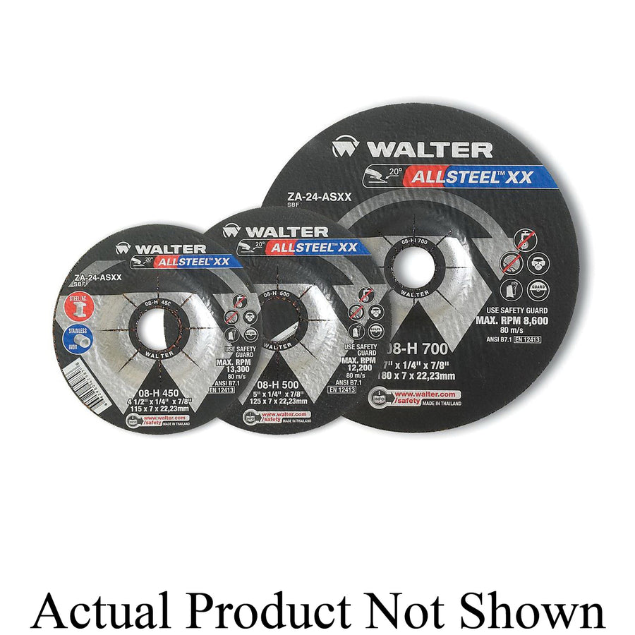 Grinding, Pipeline &Flexible Wheels Walter 08H452 4-1/2X1/8X7/8 Allsteel Xx