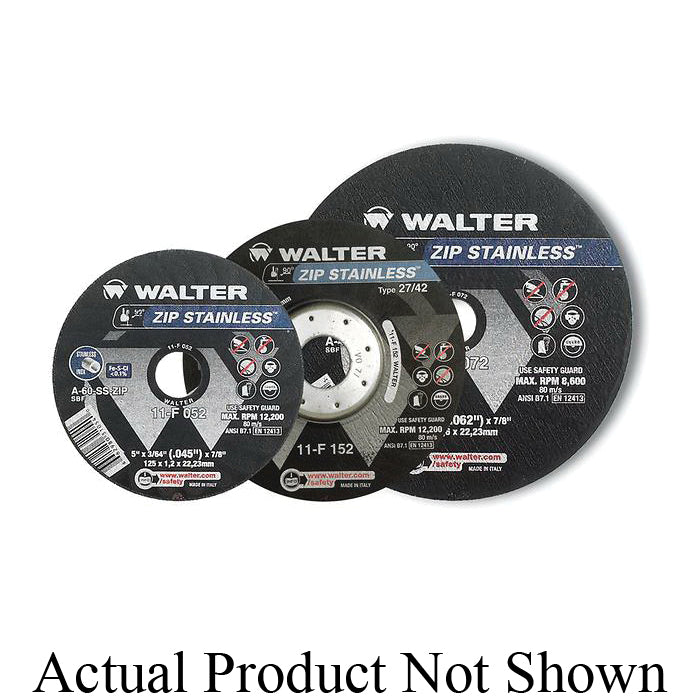 Type 01 Straight Wheels Walter 11F042 4-1/2X3/64 Zip Stainless