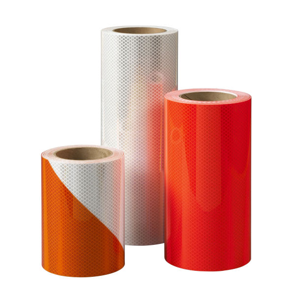 3M 446R-8X50 Reflective Barricade Sheeting 446R orange and white stripe/right (8 Inch x 50 yds)