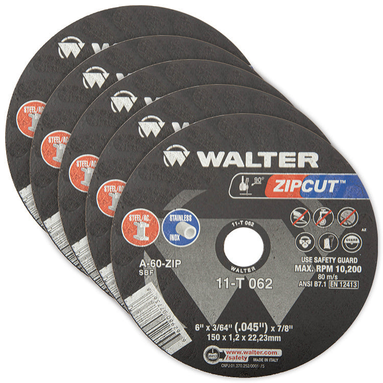 Type 1 WALTER 11T062V Cut-Off Wheel (6 Inch x 3/64 Inch x 7/8 Inch)