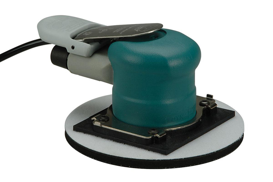 Orbital Sanders Dynabrade 57927 6 Inch Diameter Dynabug Model T Orbital Sander Non-Vacuum 20000 Rpm 3/32 Inch Diameter Orbit Rear Exhaust Hook-Face Pad