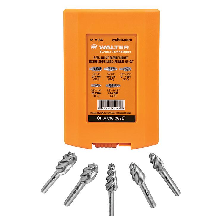 WALTER 01V995 Carbide Burr 5 Piece Kit Nf